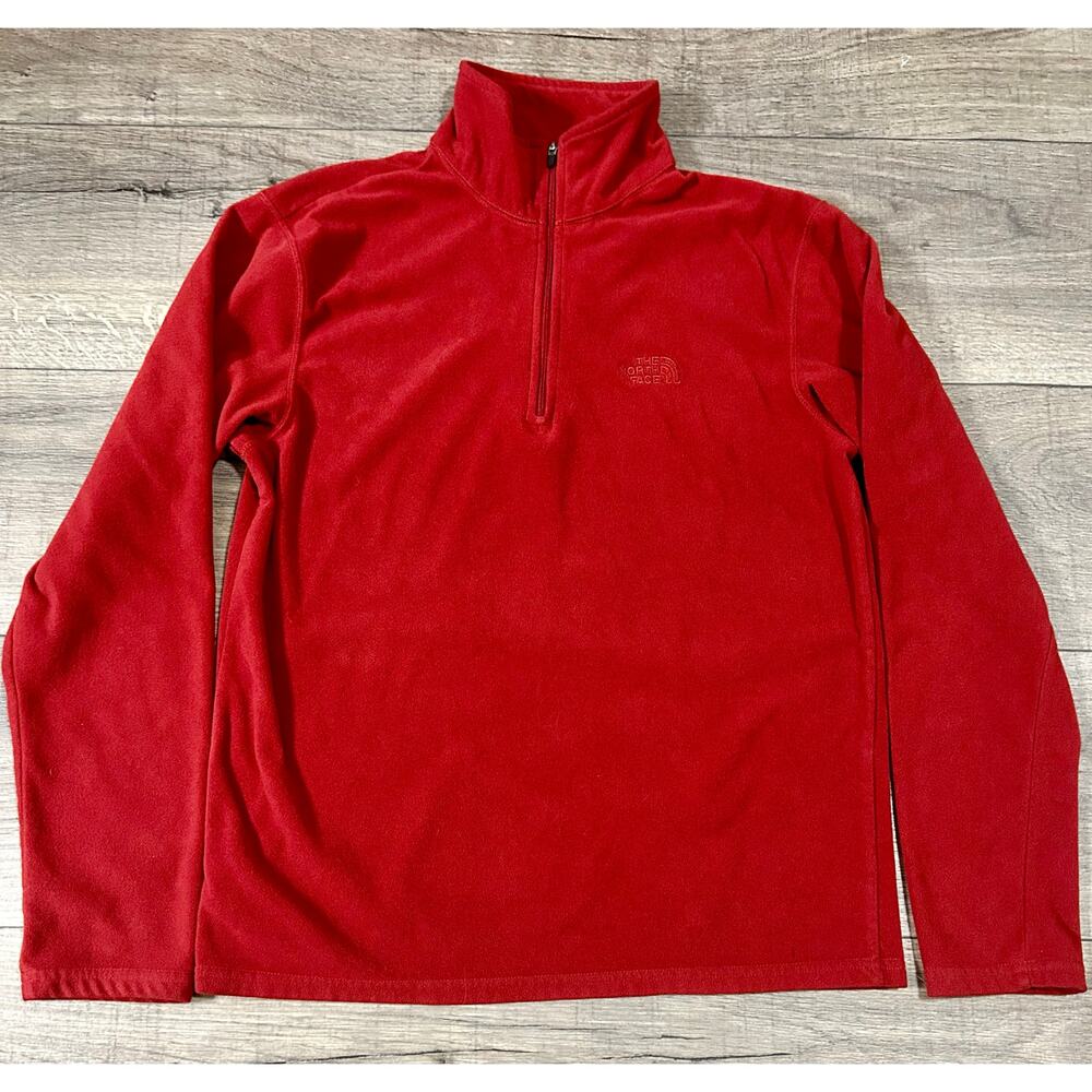 The North Face TKA 100 Glacier Fleece Quarter Zip Pullover Sweater.
